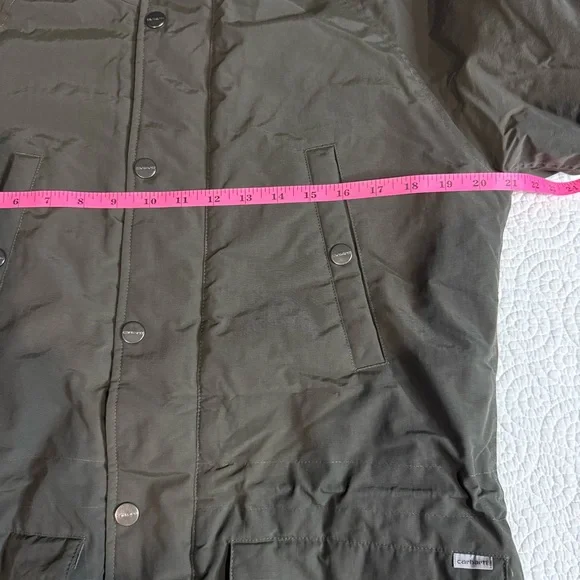 Carhartt Olive Green Hooded Puffer Coat - Picture 12 of 16